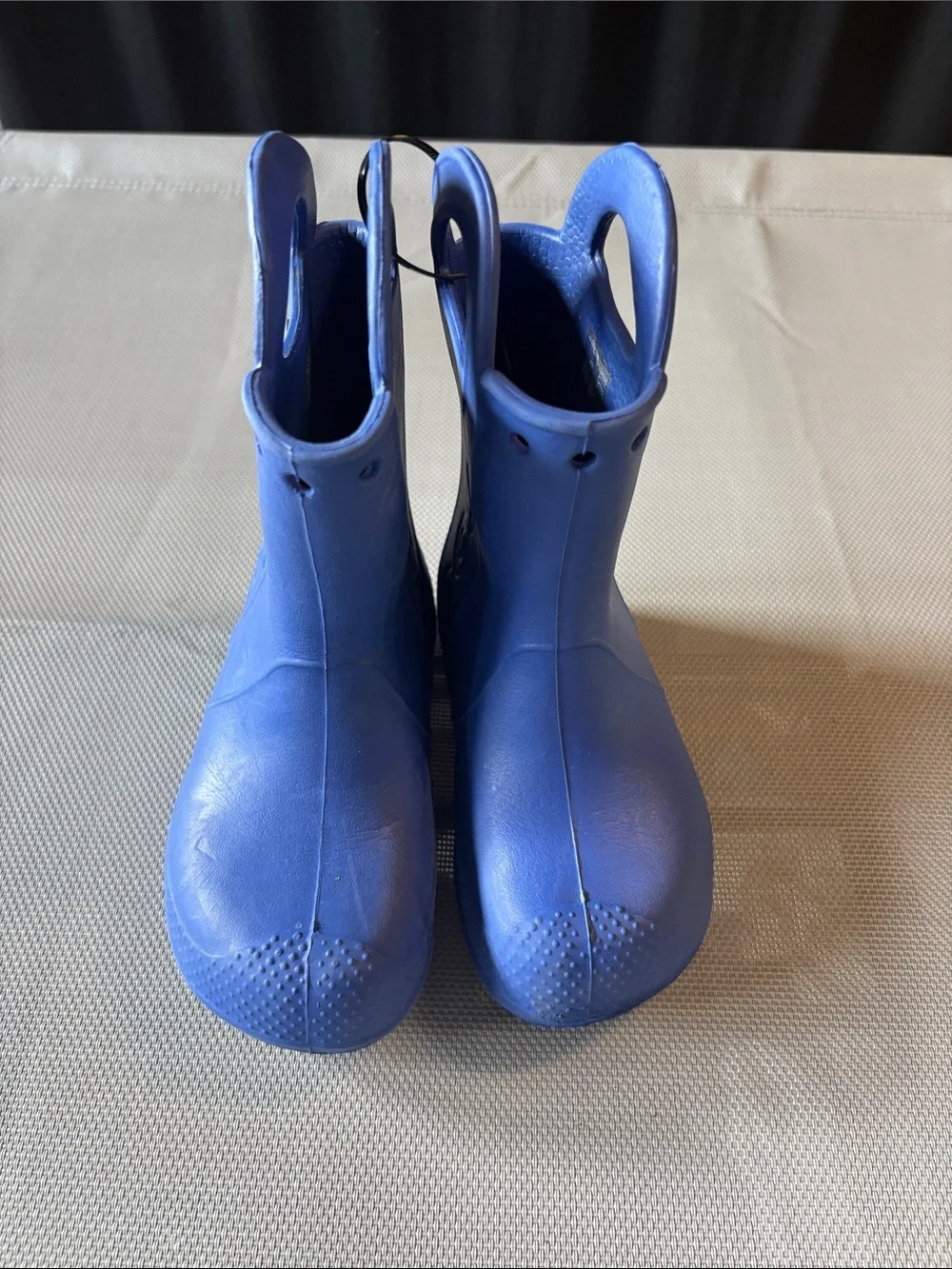 CROCS toddler sz 10 Blue Rain Boots with Easy-Grip Handles